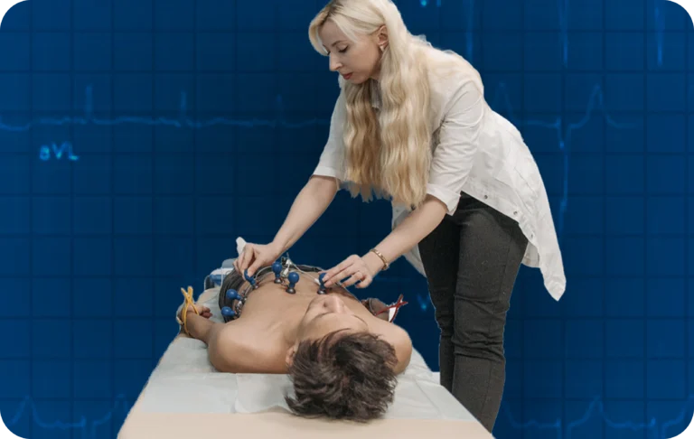 lady preforming and using ECGs 5-Step Process