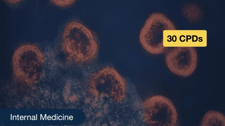 HIV Diploma Review & Practice Course: Visualization of HIV infection process within blood cells.